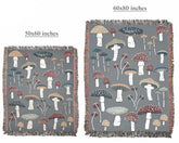 Magic Mushrooms Cottagecore Throw Blanket